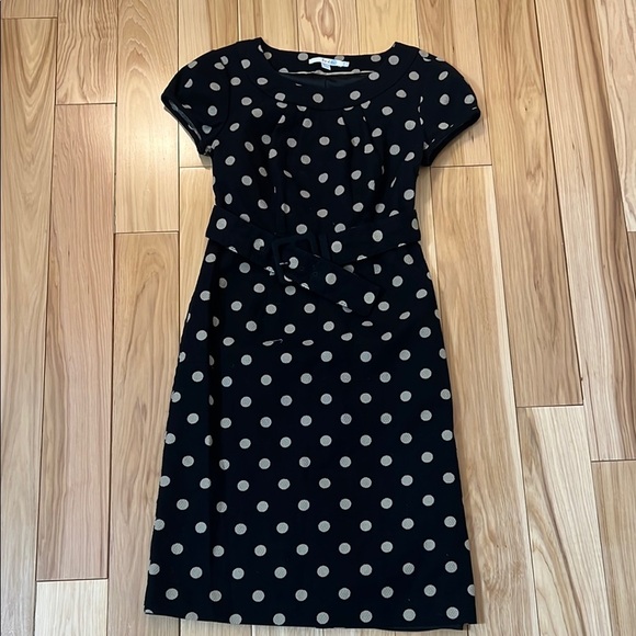Boden Dresses & Skirts - Boden  Black Polka Dot women’s belt Dress